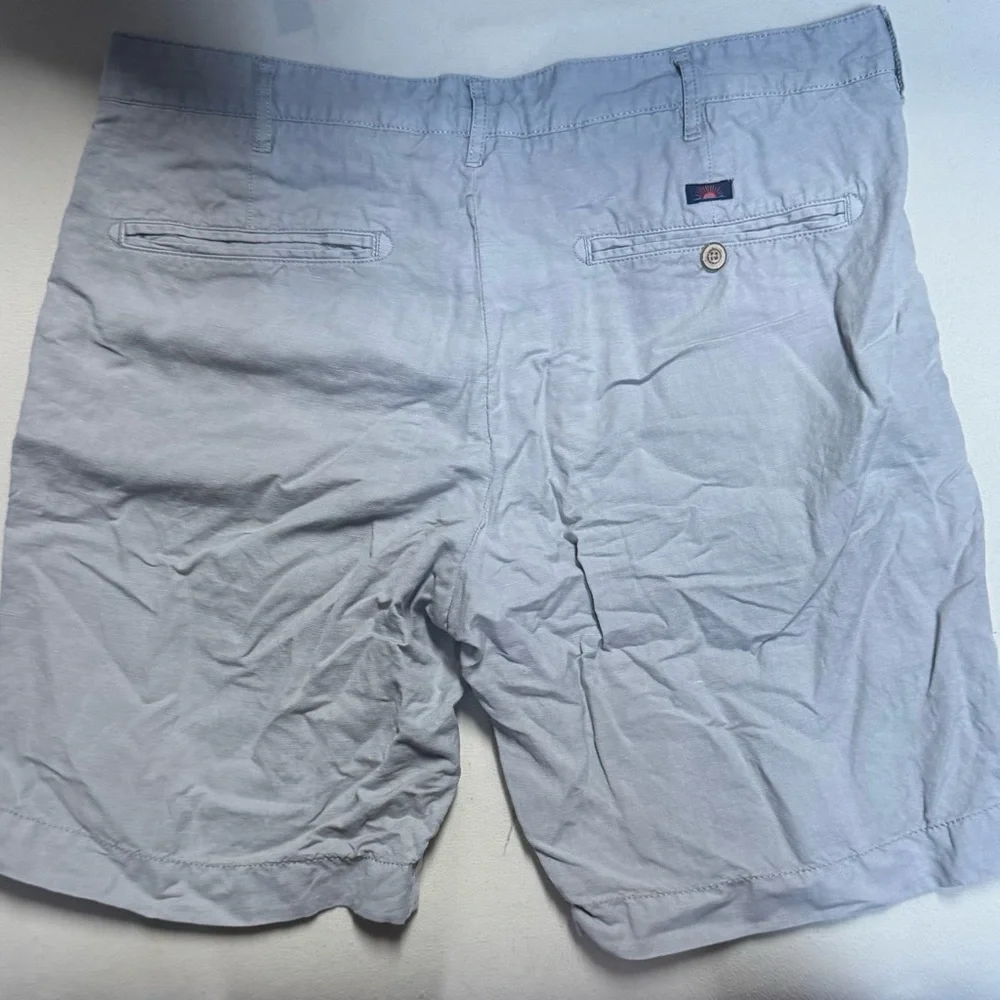 Faherty Men's Light Gray Flat Front Linen Shorts